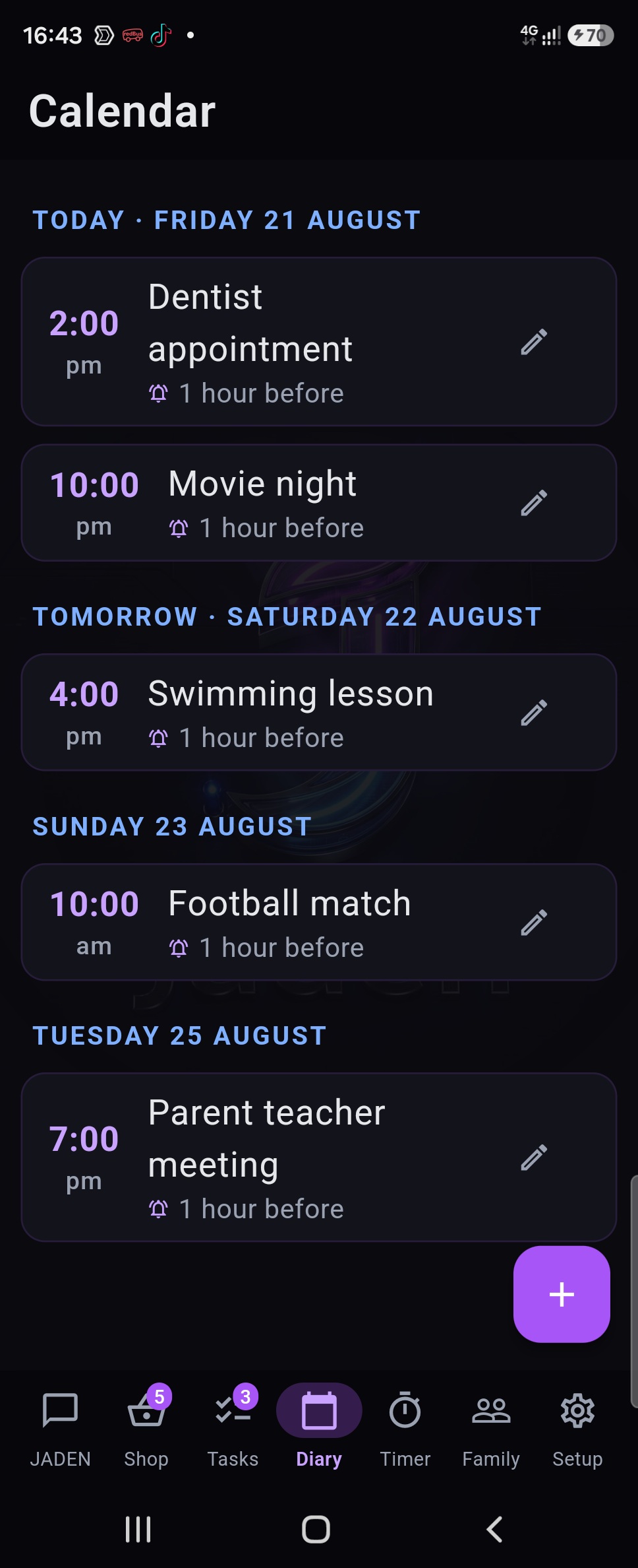 Calendar View